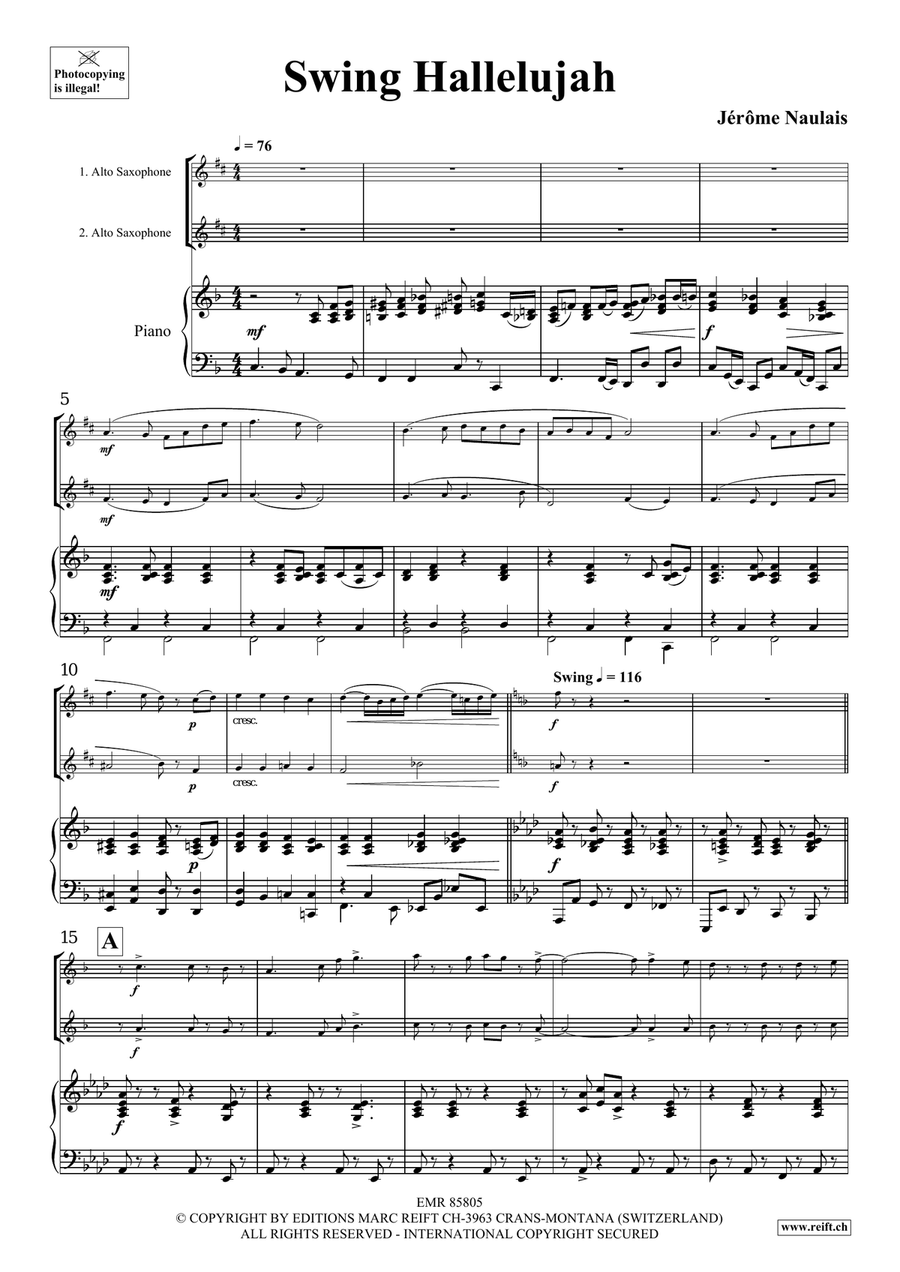 Swing Hallelujah Swing Hallelujah Alto Saxophone scores gallery preview page 4