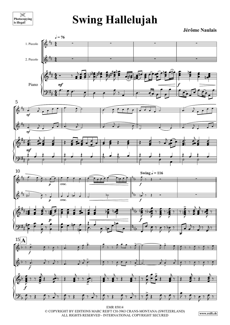 Swing Hallelujah Swing Hallelujah Piccolo scores gallery preview page 4