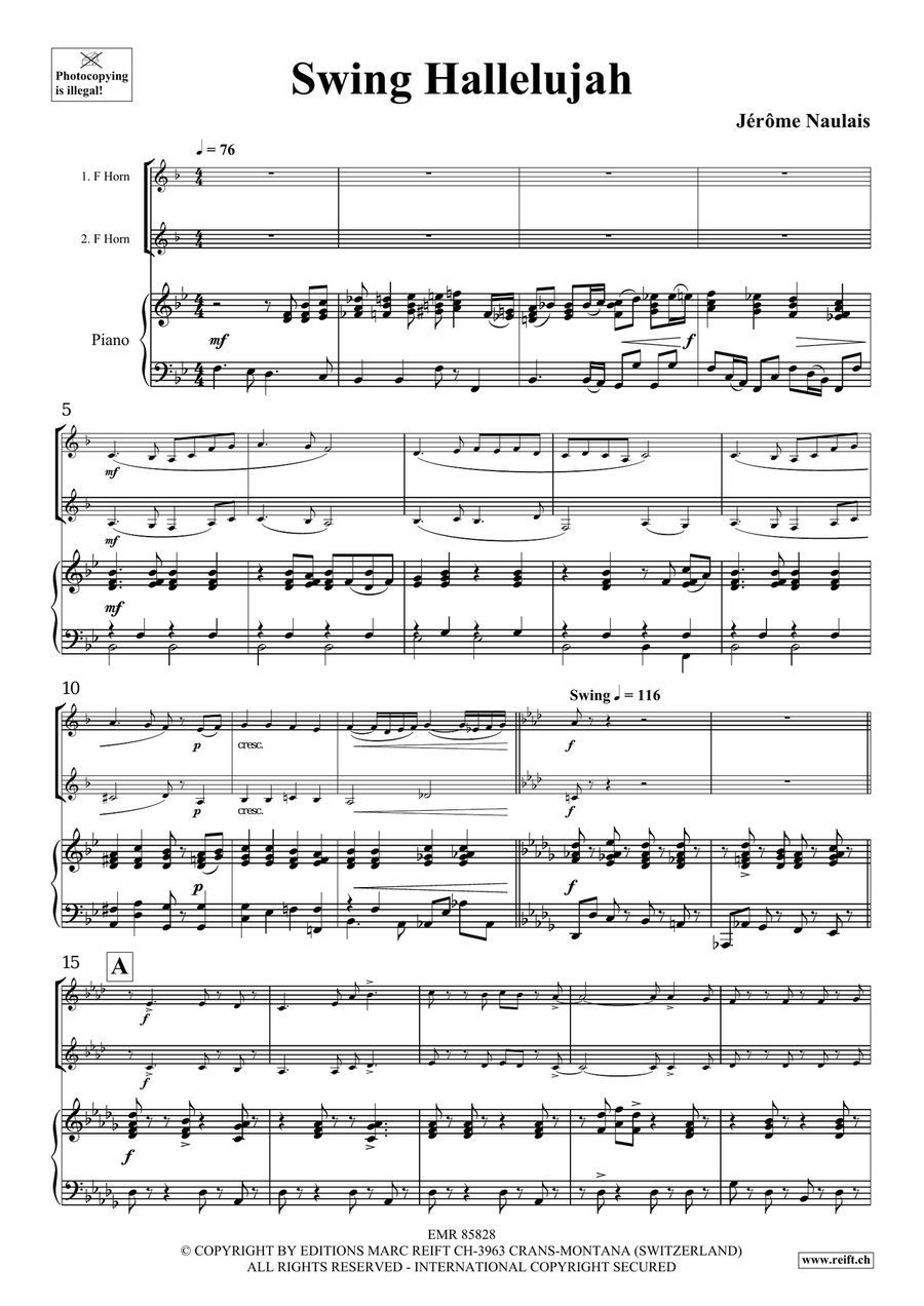 Swing Hallelujah Swing Hallelujah Horn scores gallery preview page 4