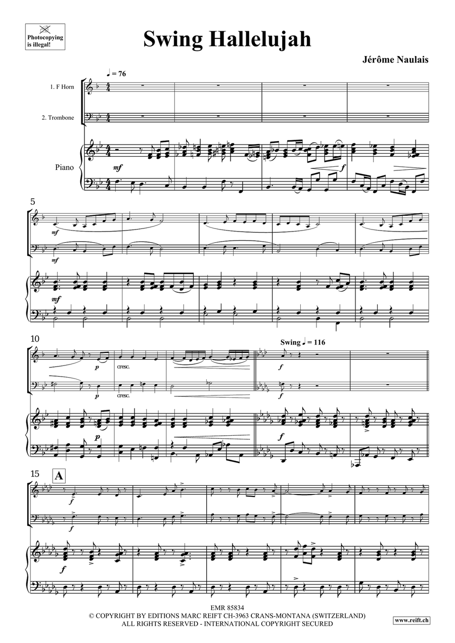 Swing Hallelujah Swing Hallelujah Horn scores gallery preview page 4