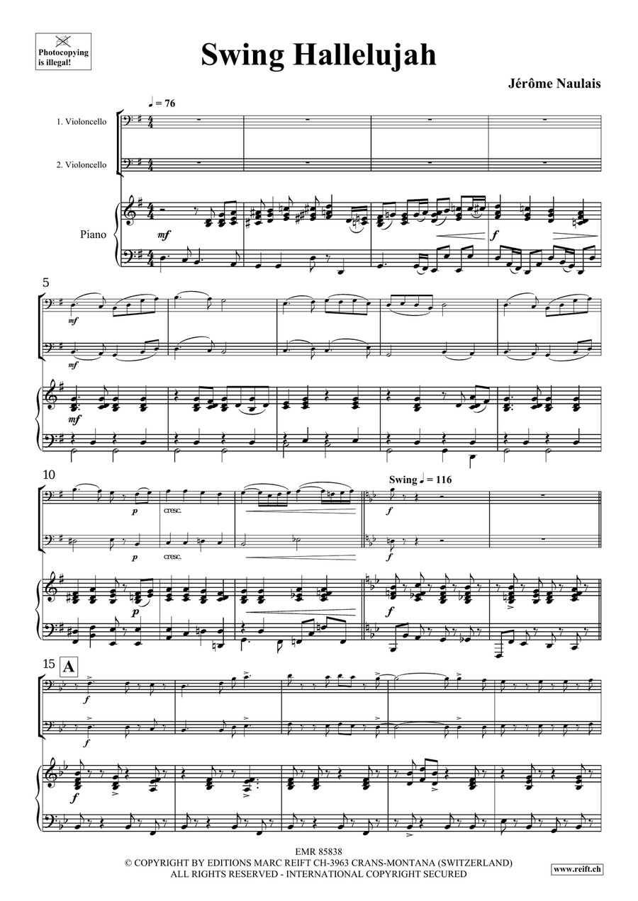 Swing Hallelujah Swing Hallelujah Cello scores gallery preview page 4