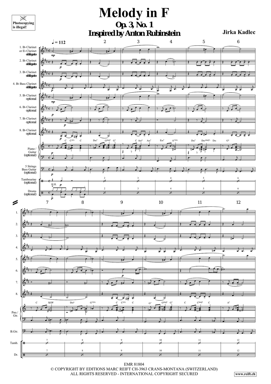 Melody in F Melody in F Clarinet scores gallery preview page 5
