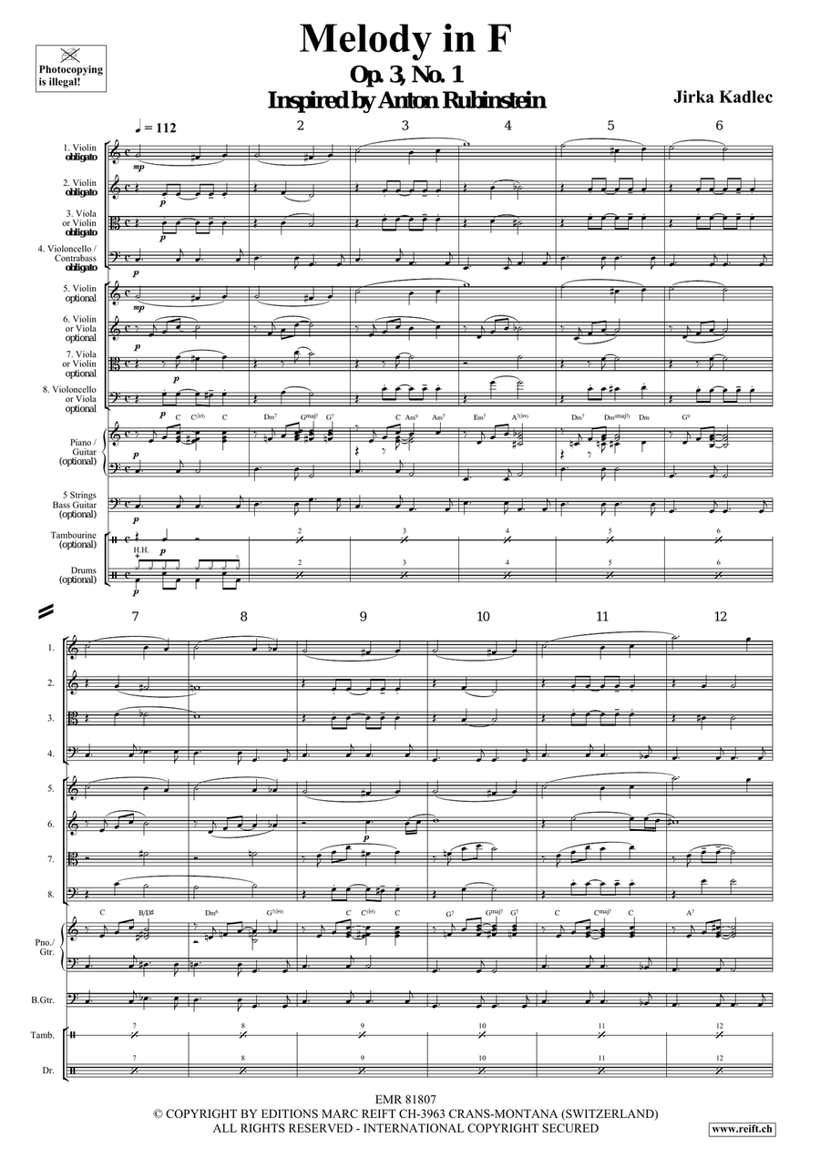 Melody in F Melody in F Score scores gallery preview page 5