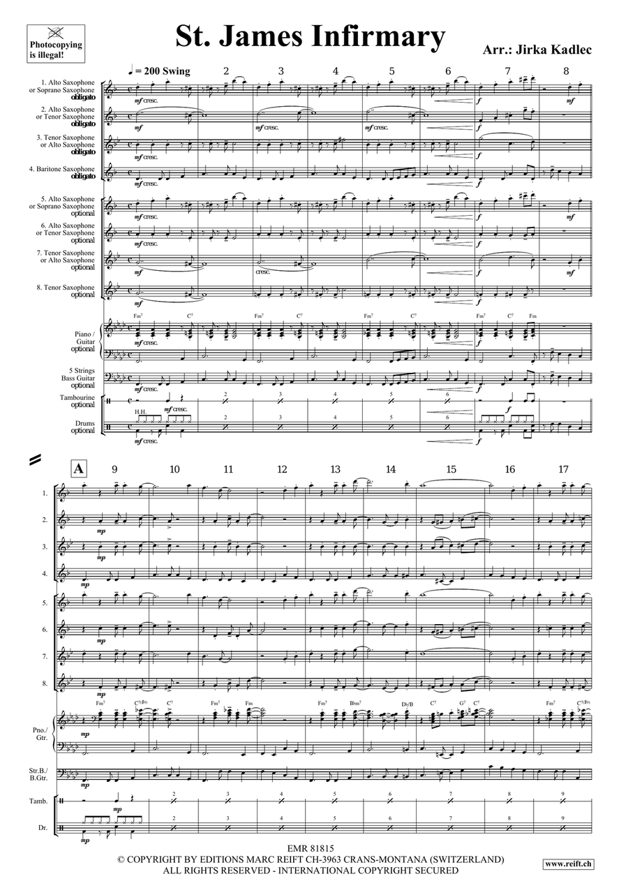 St. James Infirmary St. James Infirmary Saxophone scores gallery preview page 4