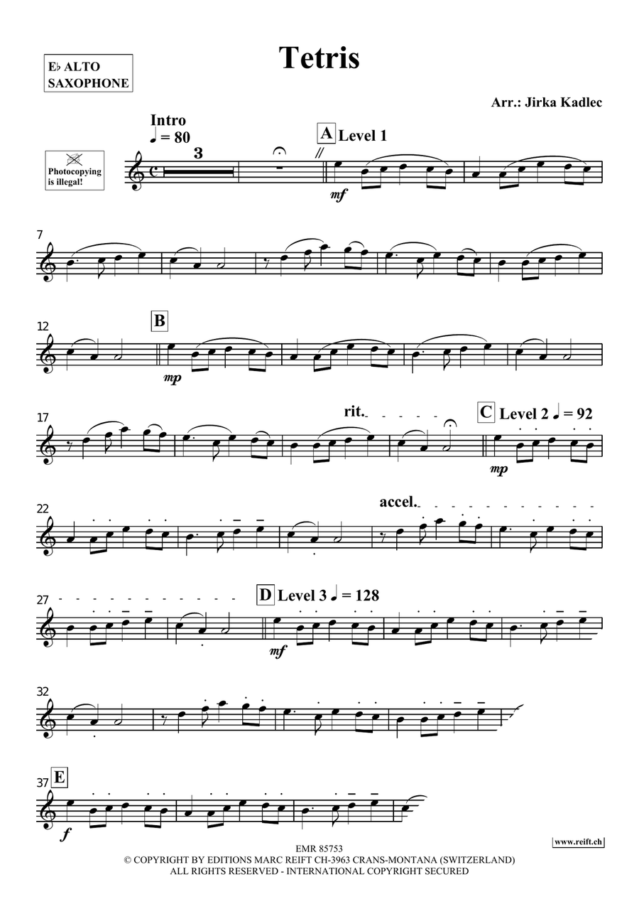 Tetris Tetris Alto Saxophone scores gallery preview page 3
