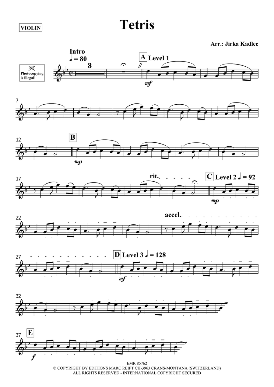 Tetris Tetris Violin Solo scores gallery preview page 3