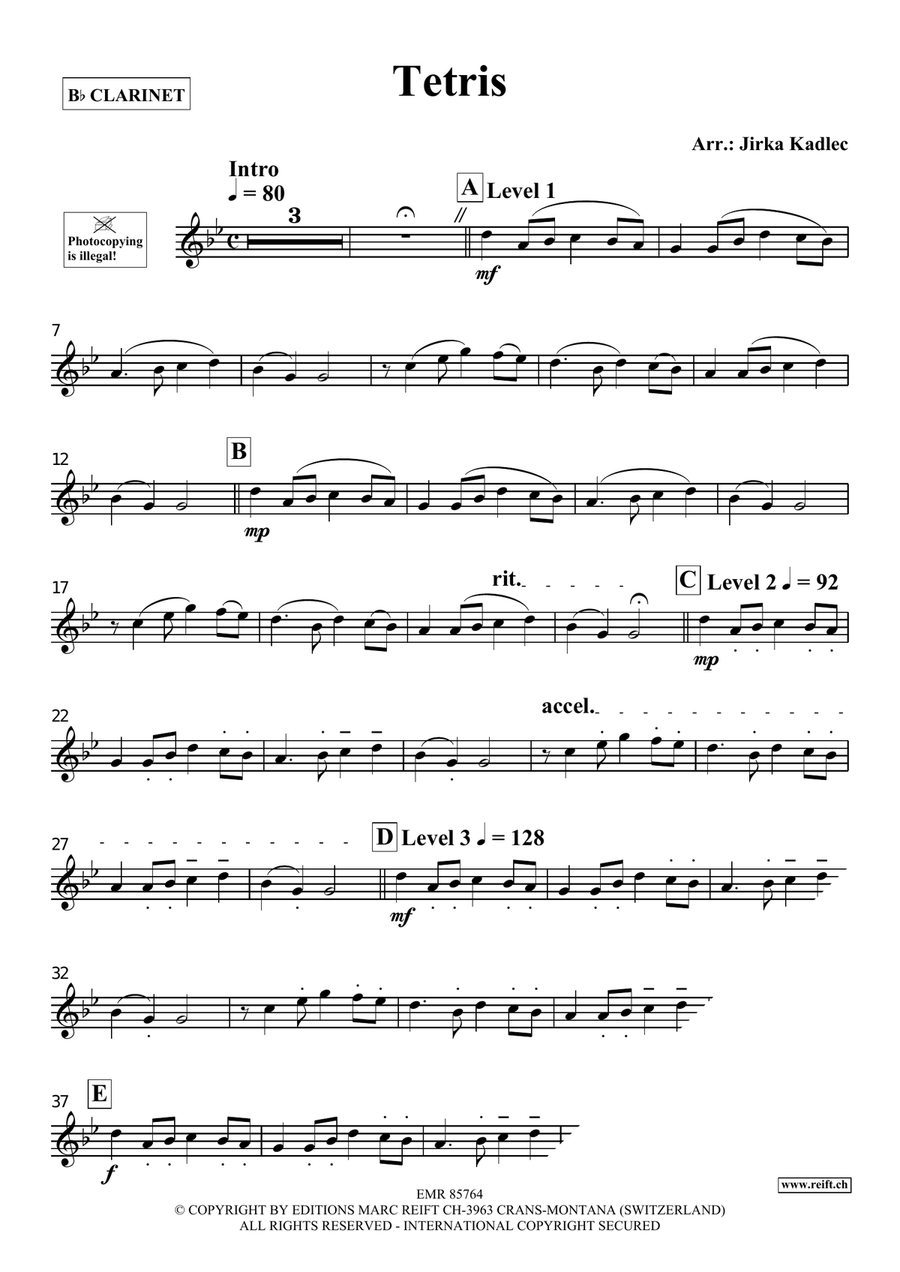 Tetris Tetris Clarinet Solo scores gallery preview page 3