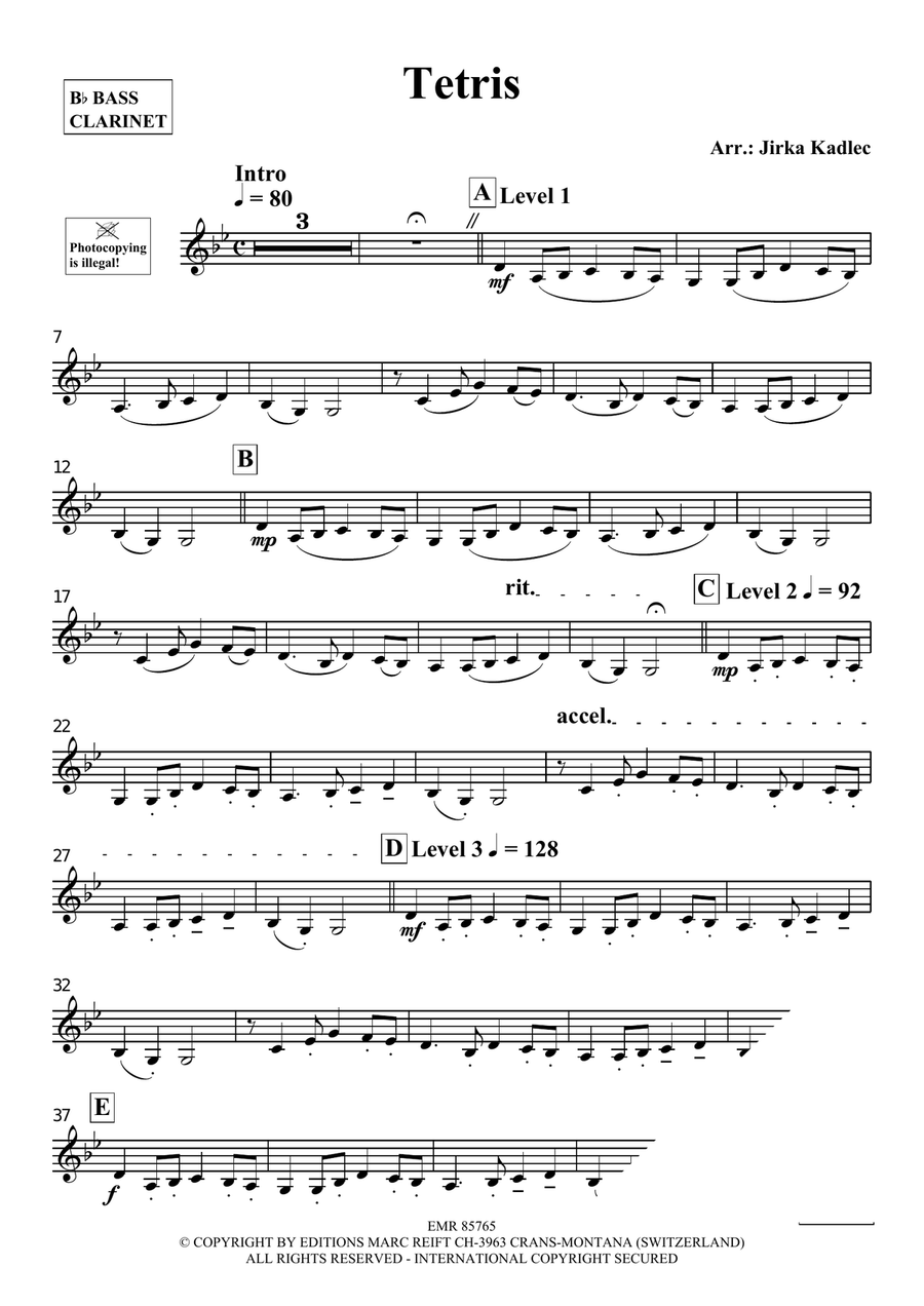 Tetris Tetris Bass Clarinet scores gallery preview page 3