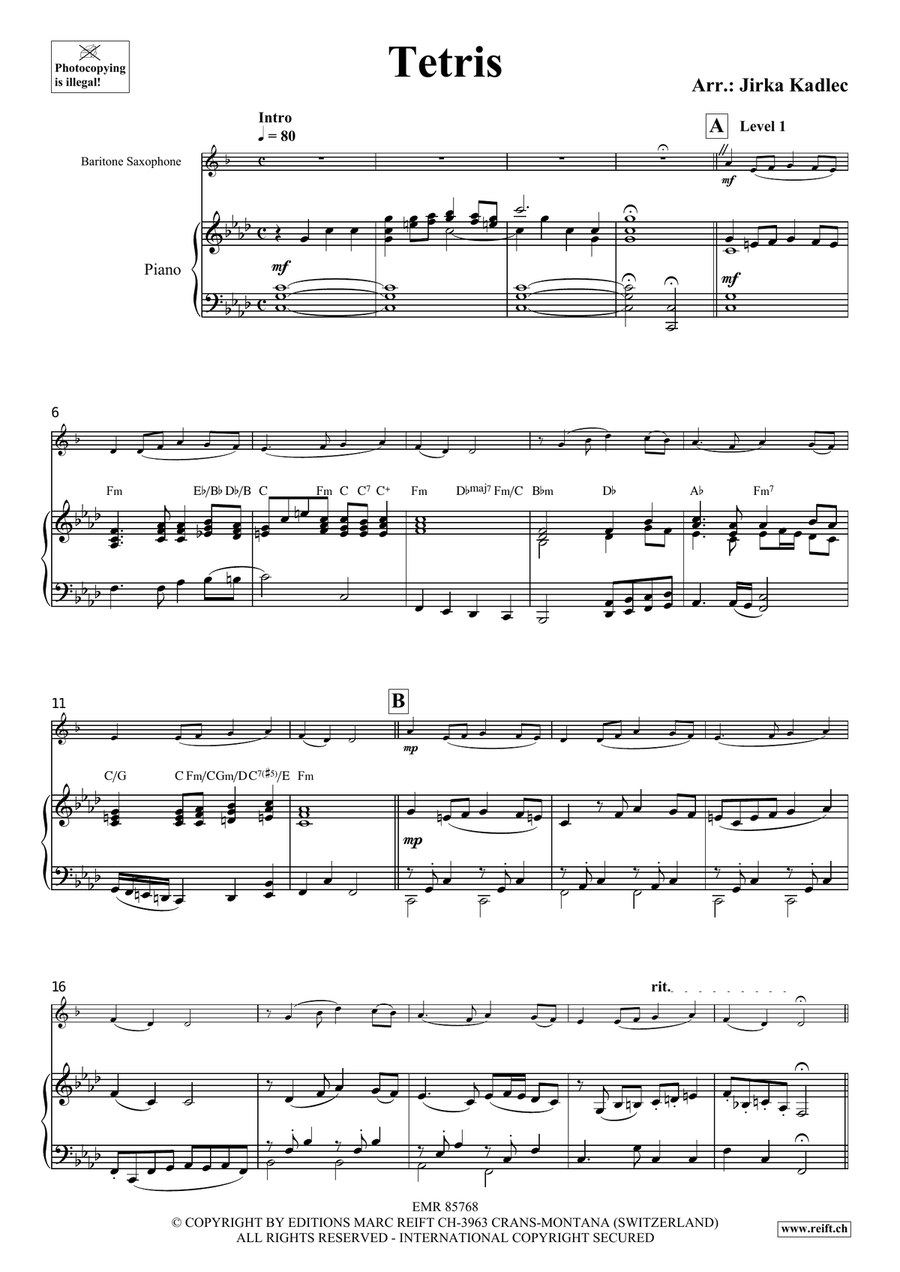 Tetris Tetris Baritone Saxophone scores gallery preview page 4