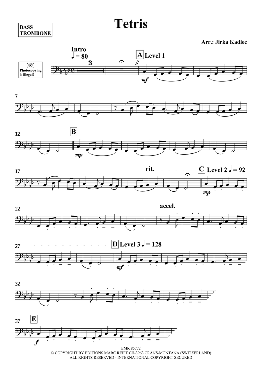 Tetris Tetris Bass Trombone scores gallery preview page 3