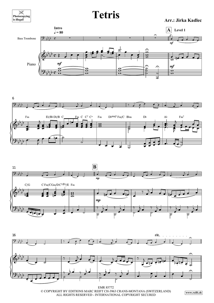 Tetris Tetris Bass Trombone scores gallery preview page 4