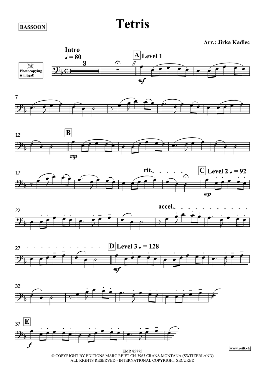 Tetris Tetris Bassoon Solo scores gallery preview page 3