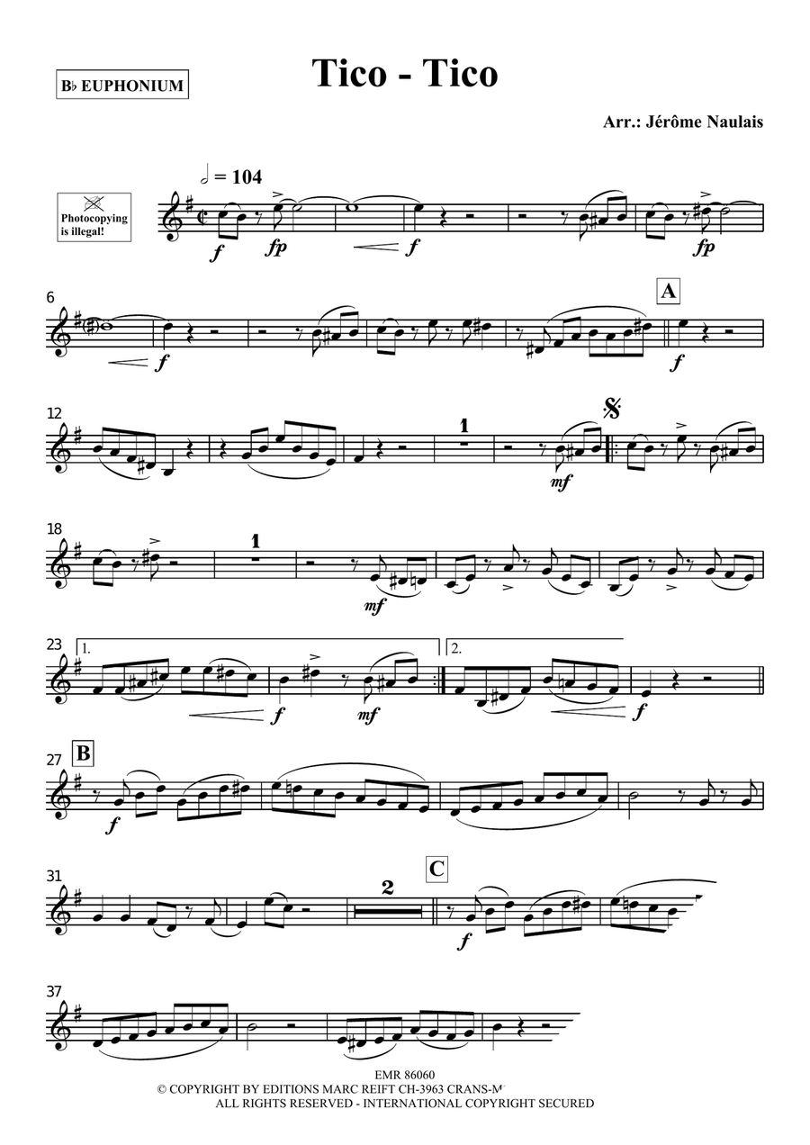Tico-Tico Tico-Tico Euphonium scores gallery preview page 3