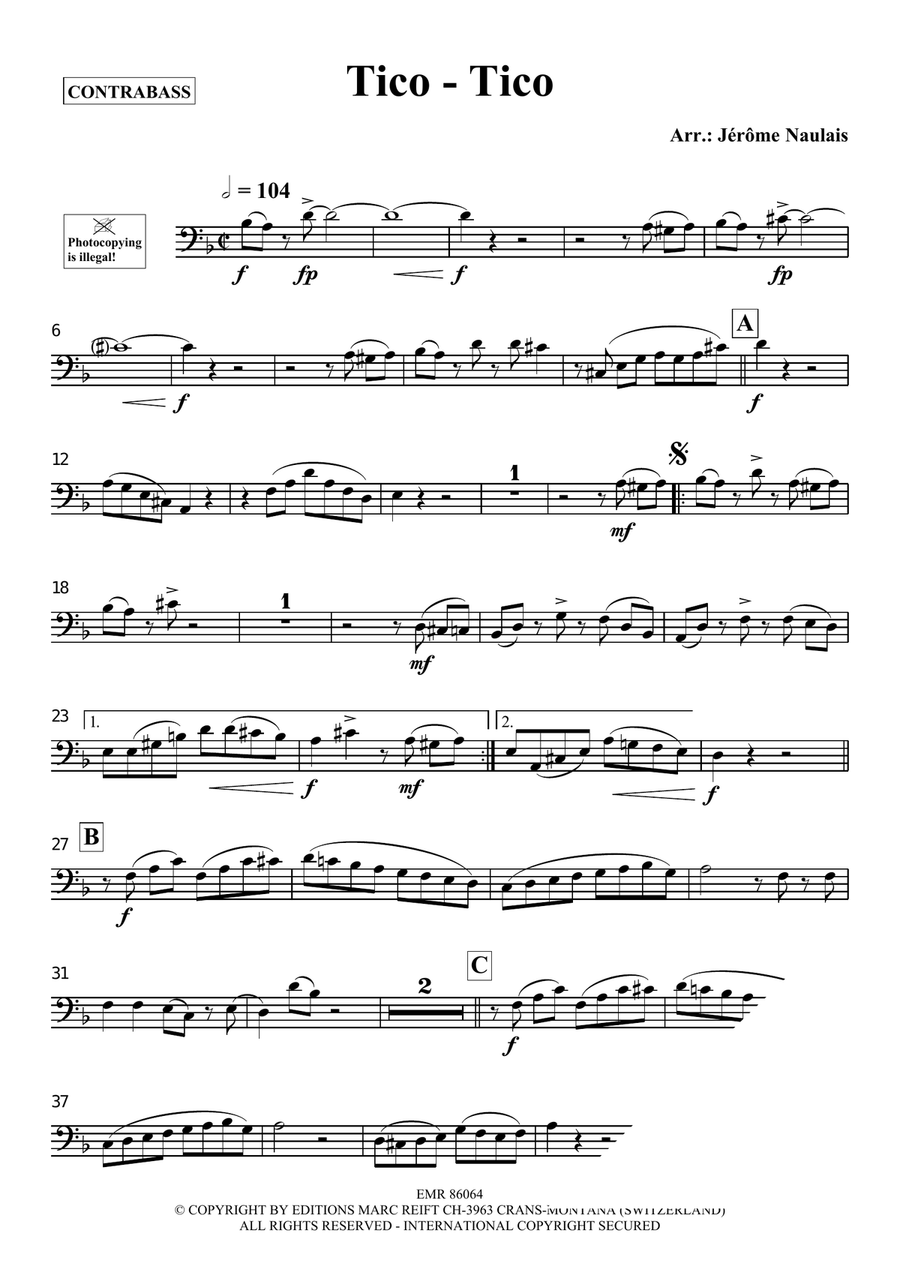 Tico-Tico Tico-Tico Double Bass scores gallery preview page 3