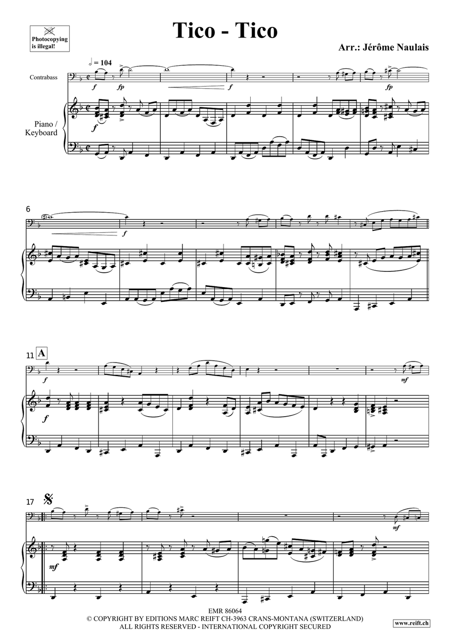Tico-Tico Tico-Tico Double Bass scores gallery preview page 4