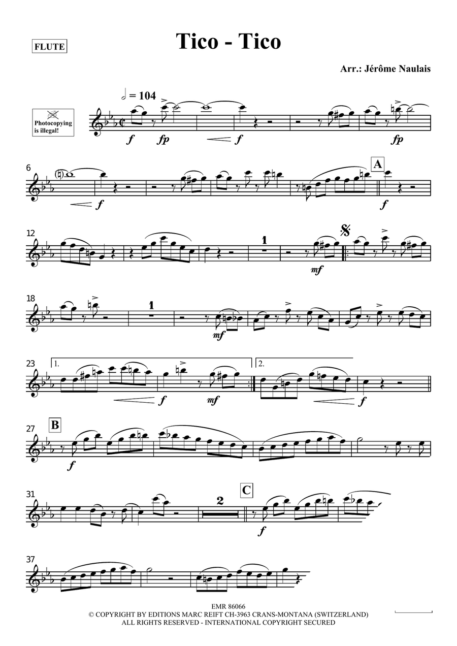 Tico-Tico Tico-Tico Flute Solo scores gallery preview page 3