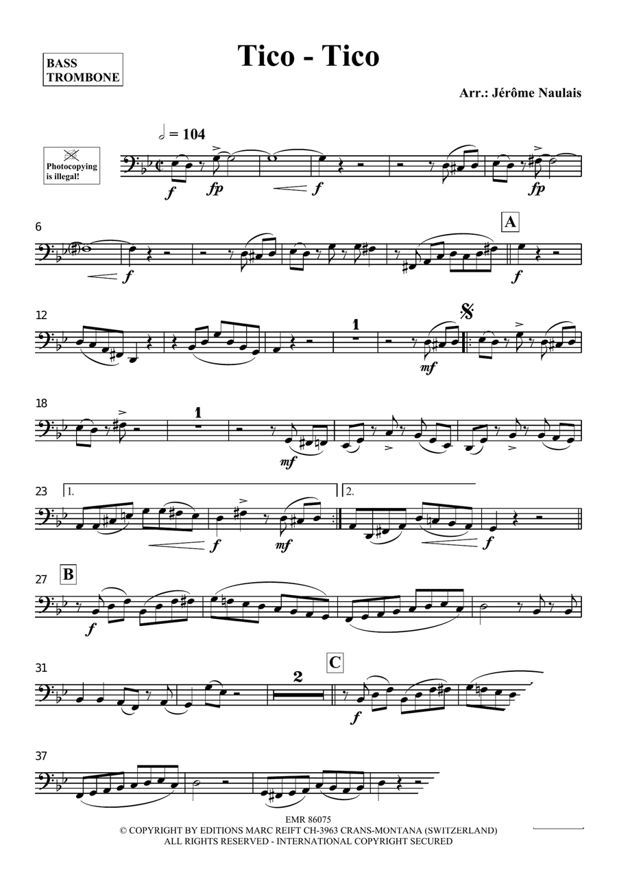 Tico-Tico Tico-Tico Bass Trombone scores gallery preview page 3