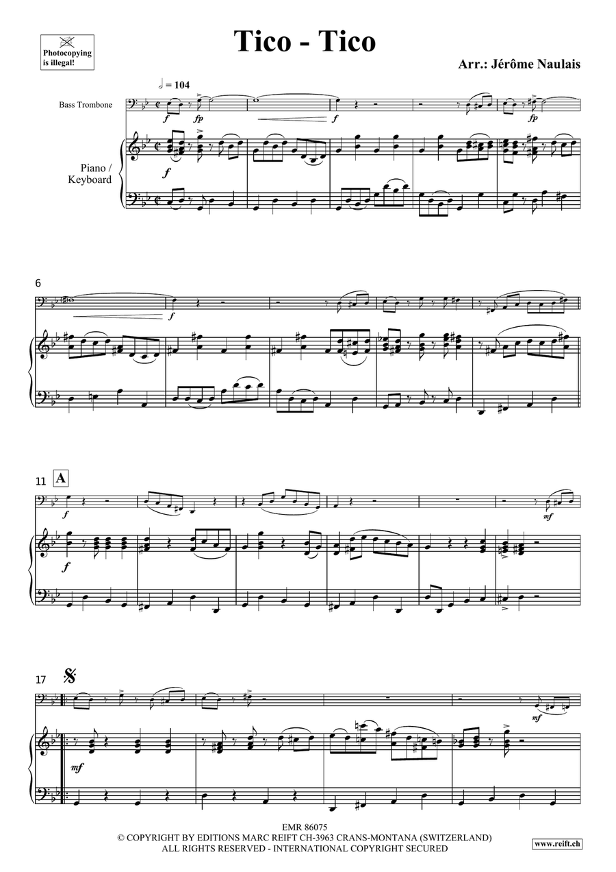 Tico-Tico Tico-Tico Bass Trombone scores gallery preview page 4