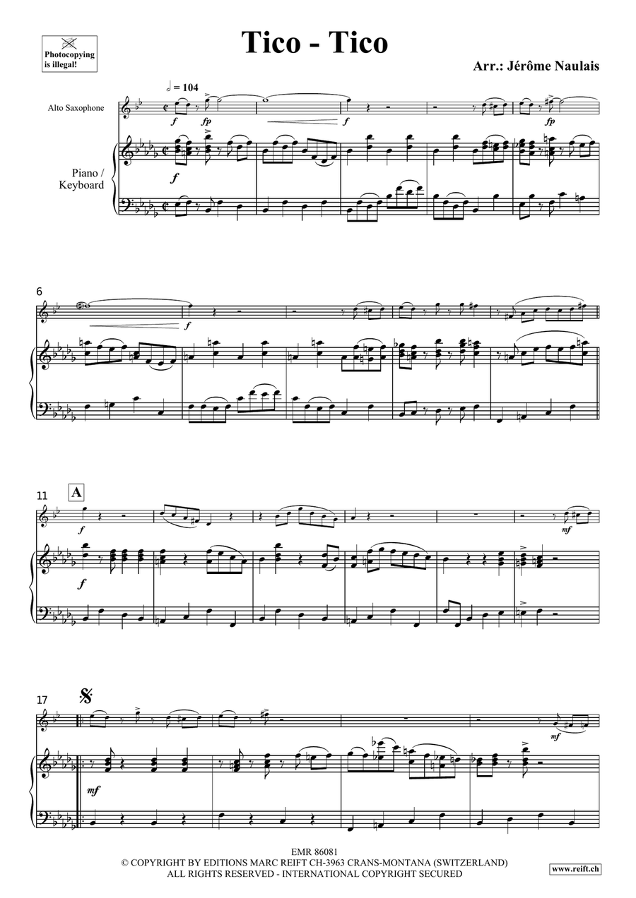 Tico-Tico Tico-Tico Alto Saxophone scores gallery preview page 4