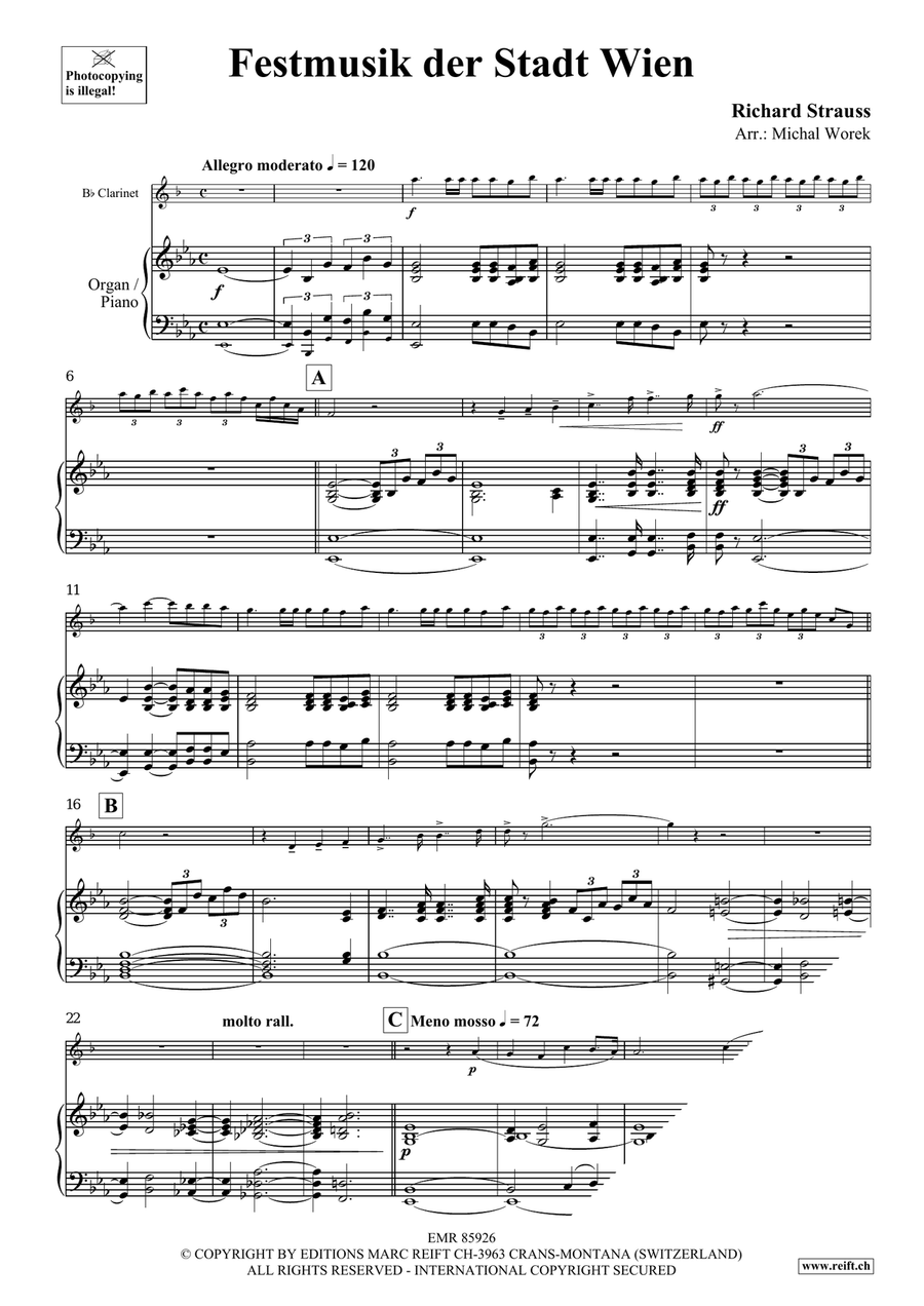 Festmusik der Stadt Wien Festmusik der Stadt Wien Clarinet Solo scores gallery preview page 3