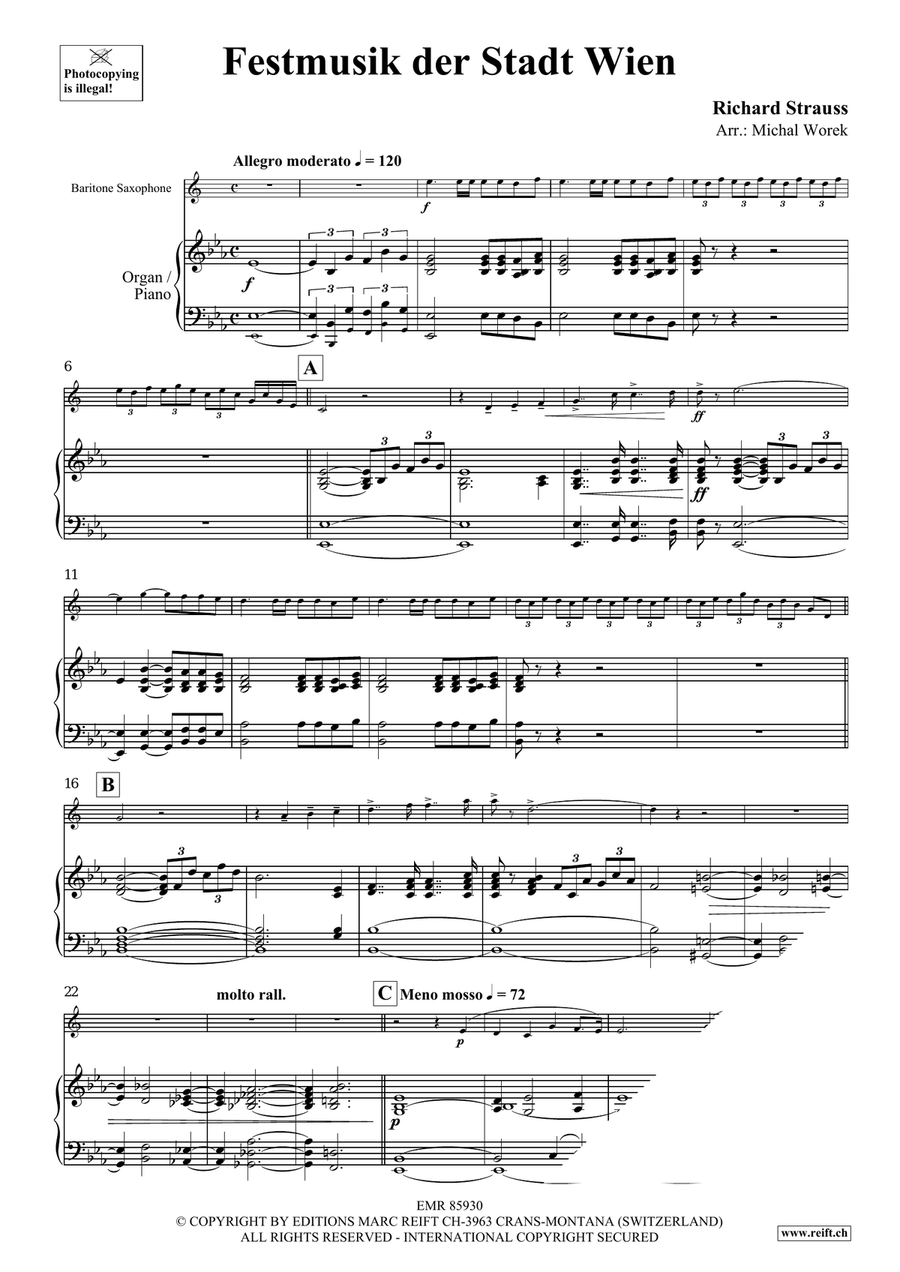 Festmusik der Stadt Wien Festmusik der Stadt Wien Baritone Saxophone scores gallery preview page 3
