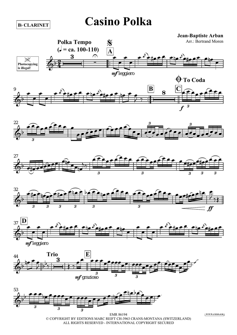 Casino Polka Casino Polka Clarinet Solo scores gallery preview page 3