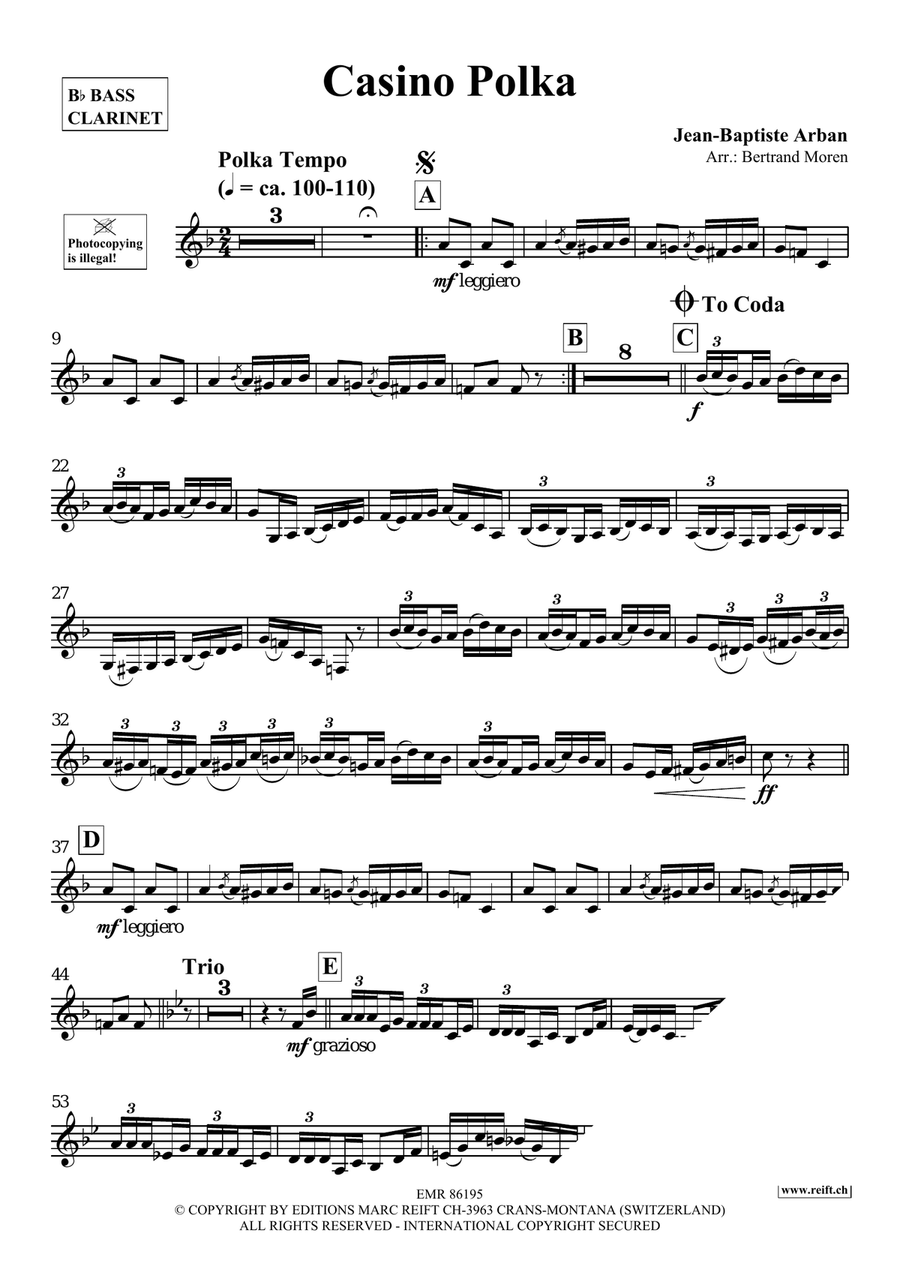Casino Polka Casino Polka Bass Clarinet scores gallery preview page 3