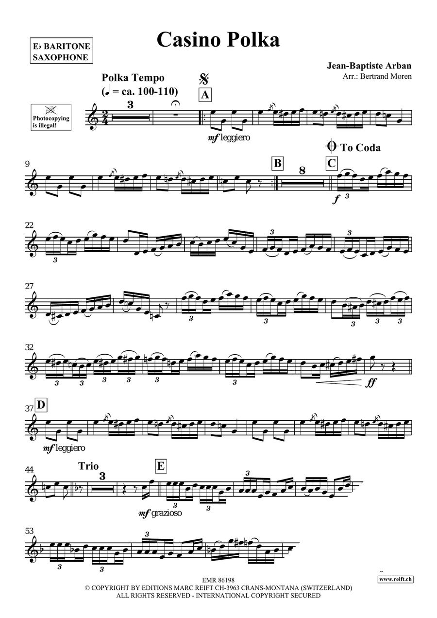 Casino Polka Casino Polka Baritone Saxophone scores gallery preview page 3