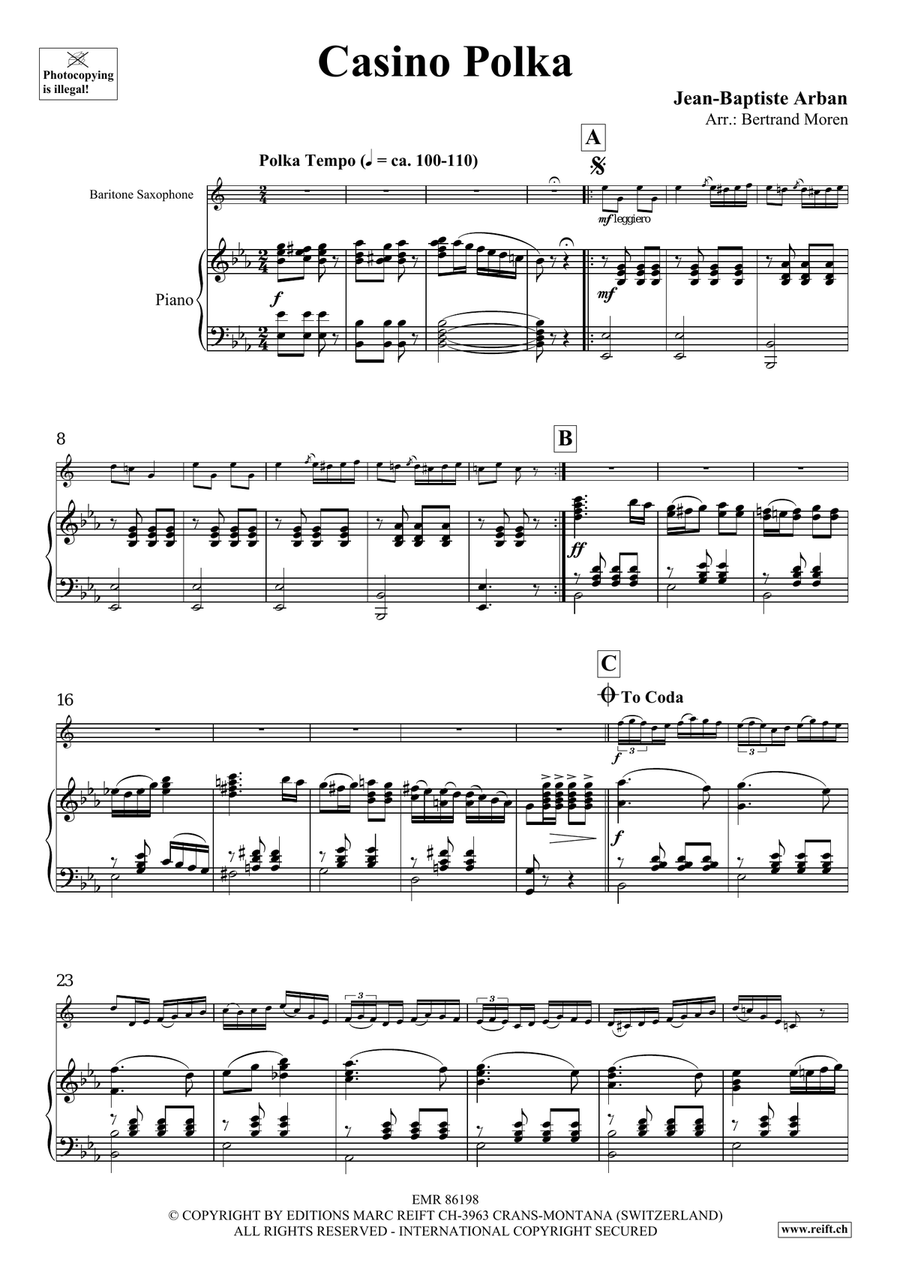Casino Polka Casino Polka Baritone Saxophone scores gallery preview page 4