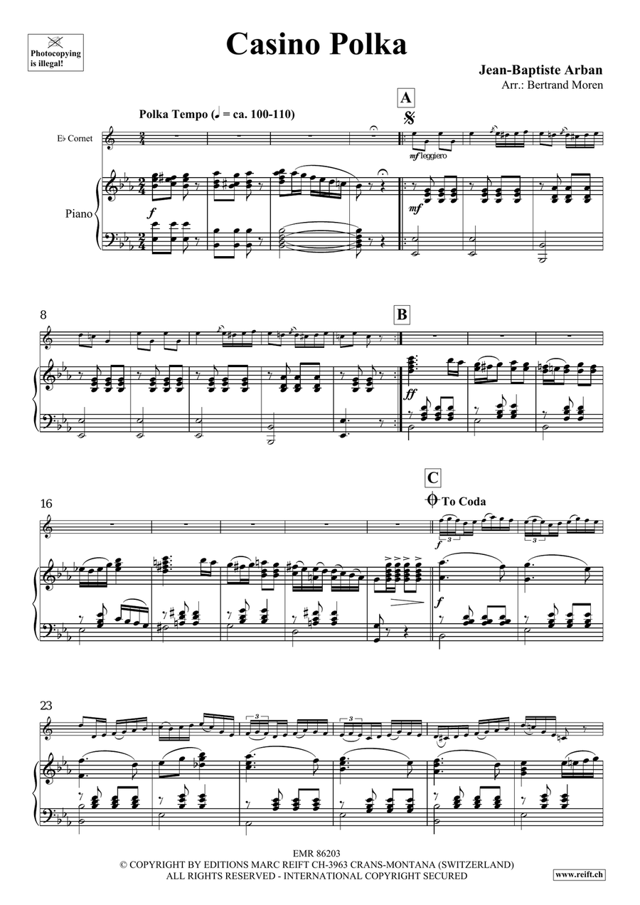 Casino Polka by Jean-Baptiste Arban Cornet - Sheet Music page 4