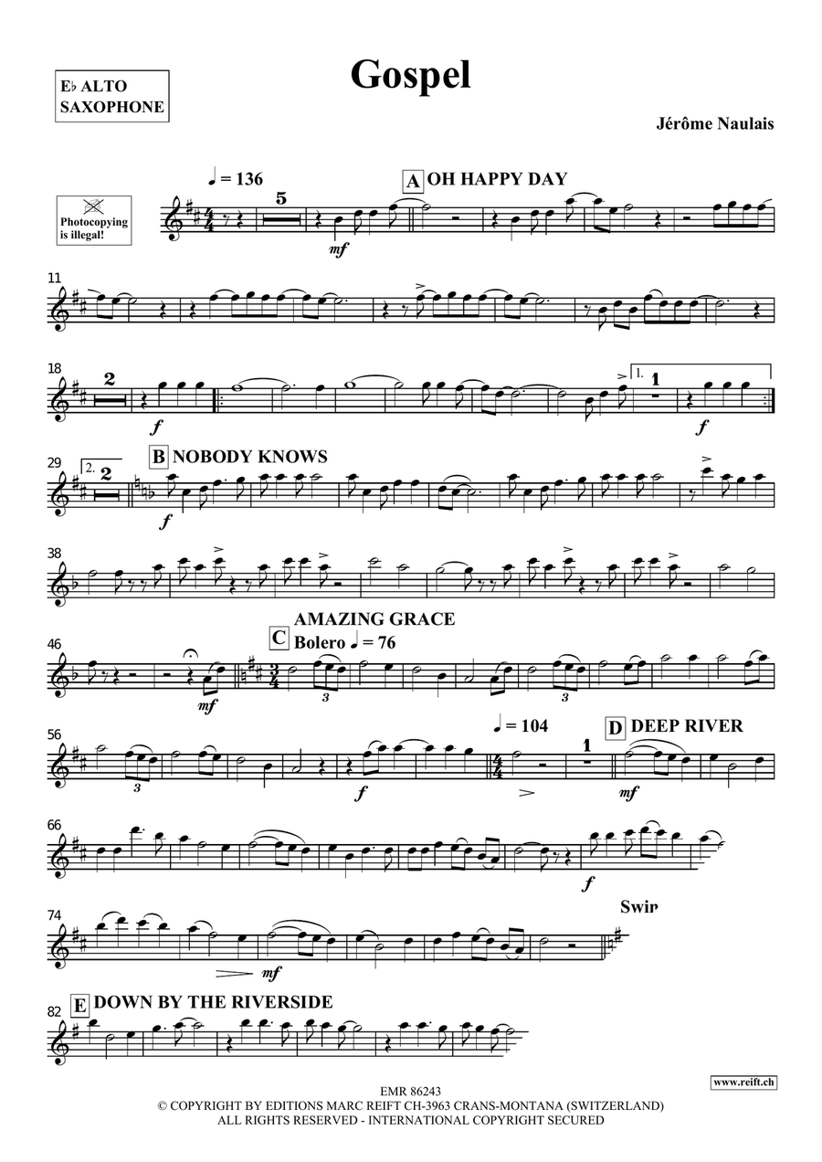 Gospel Gospel Alto Saxophone scores gallery preview page 4