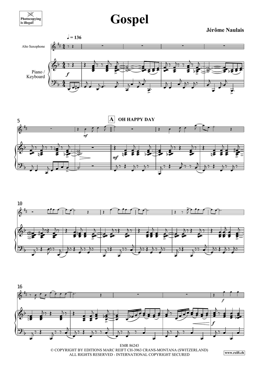 Gospel Gospel Alto Saxophone scores gallery preview page 5