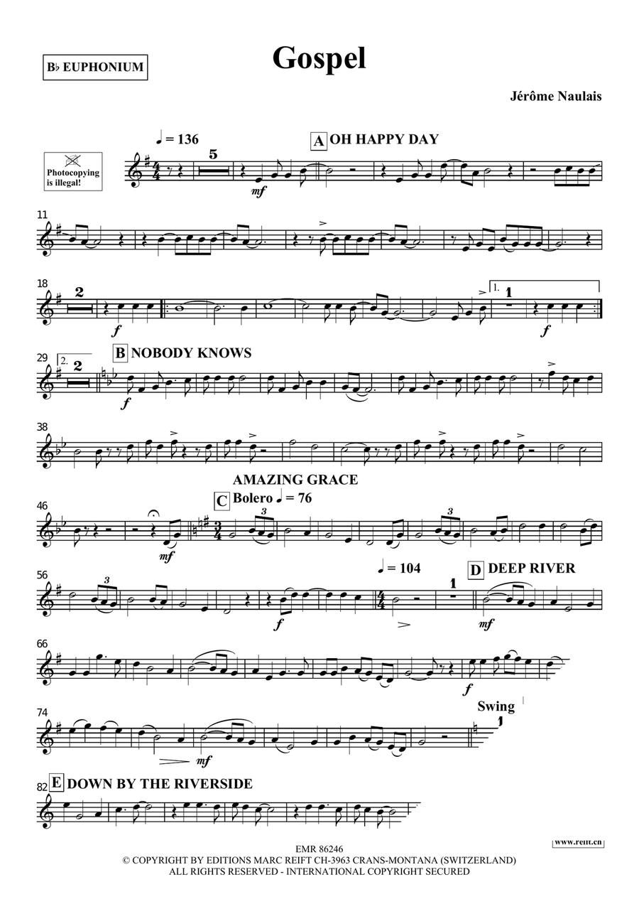 Gospel Gospel Euphonium scores gallery preview page 4