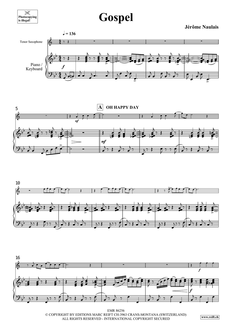 Gospel Gospel Tenor Saxophone scores gallery preview page 5