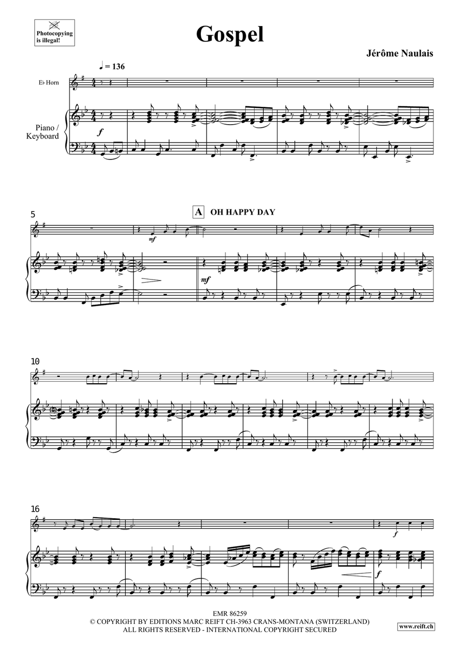 Gospel Gospel Horn scores gallery preview page 5