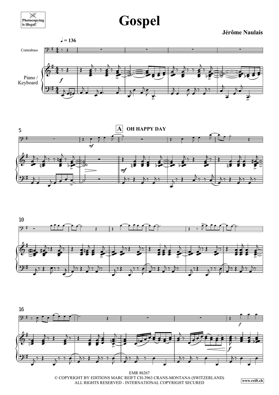 Gospel Gospel Double Bass scores gallery preview page 5