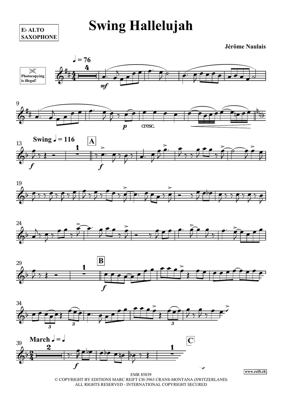 Swing Hallelujah Swing Hallelujah Alto Saxophone scores gallery preview page 4