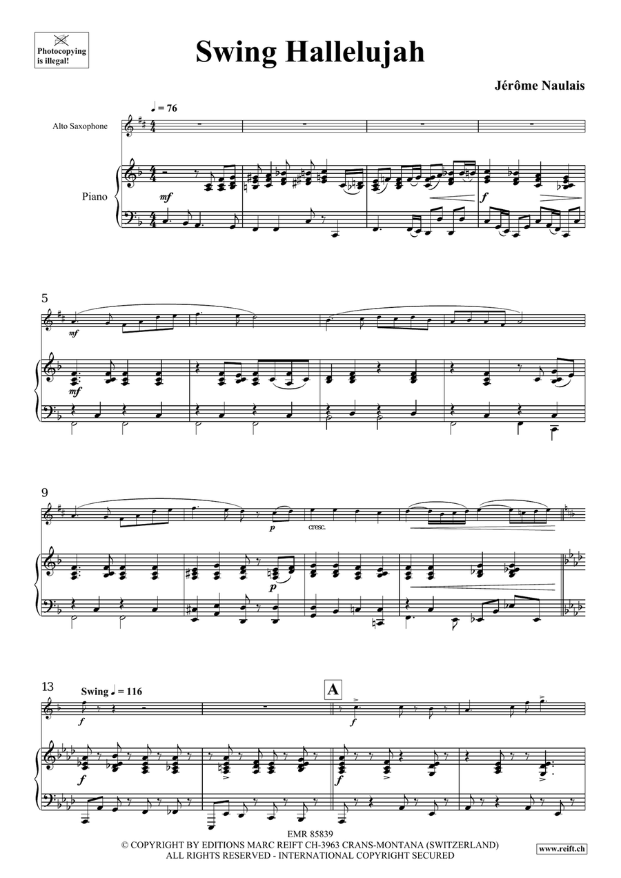 Swing Hallelujah Swing Hallelujah Alto Saxophone scores gallery preview page 5