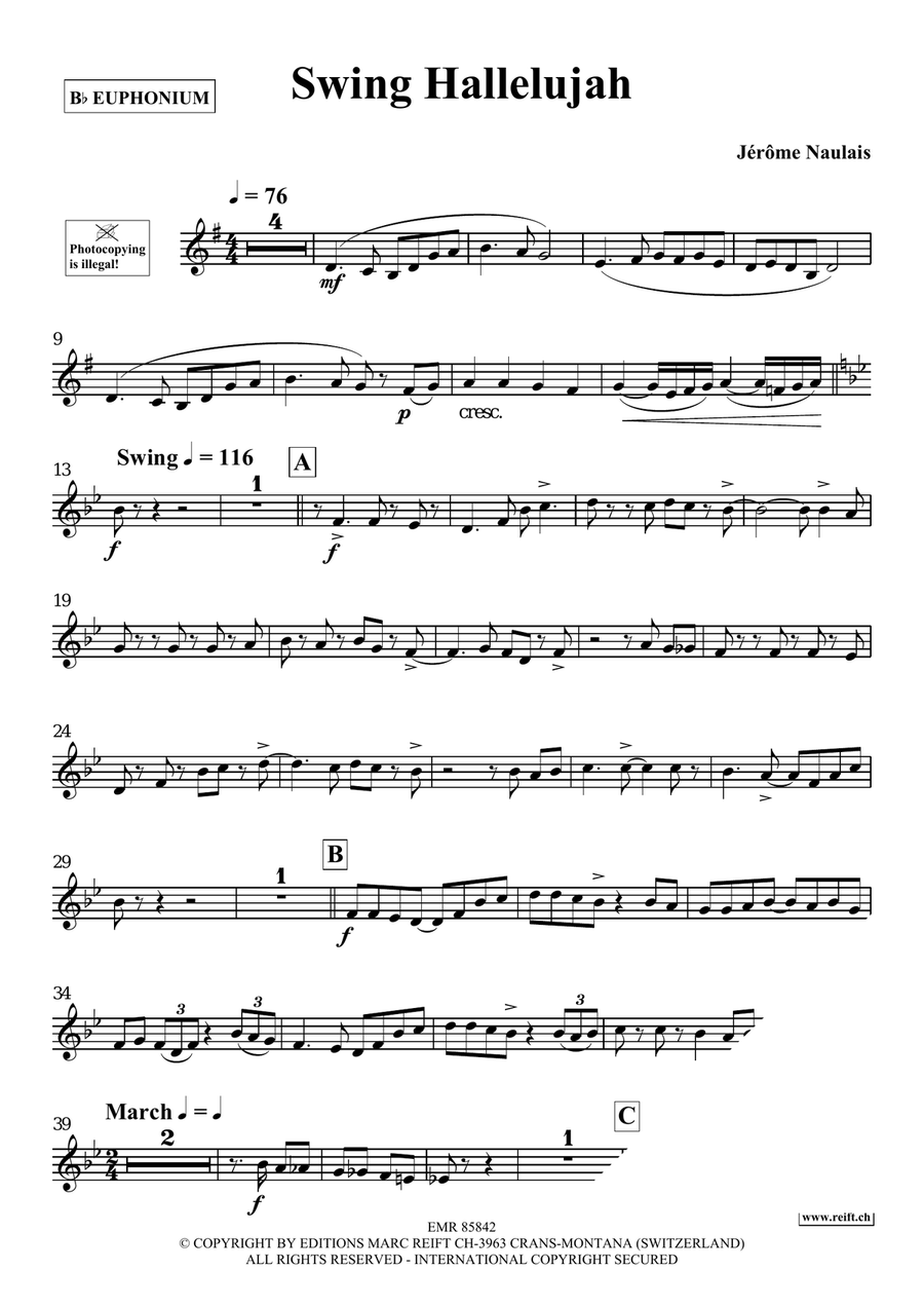 Swing Hallelujah Swing Hallelujah Euphonium scores gallery preview page 4