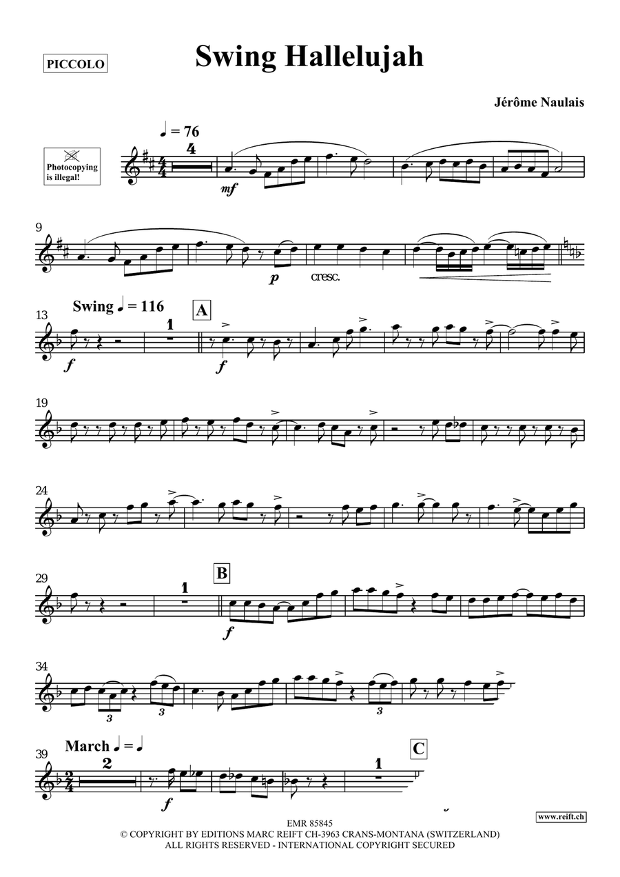 Swing Hallelujah Swing Hallelujah Piccolo scores gallery preview page 4