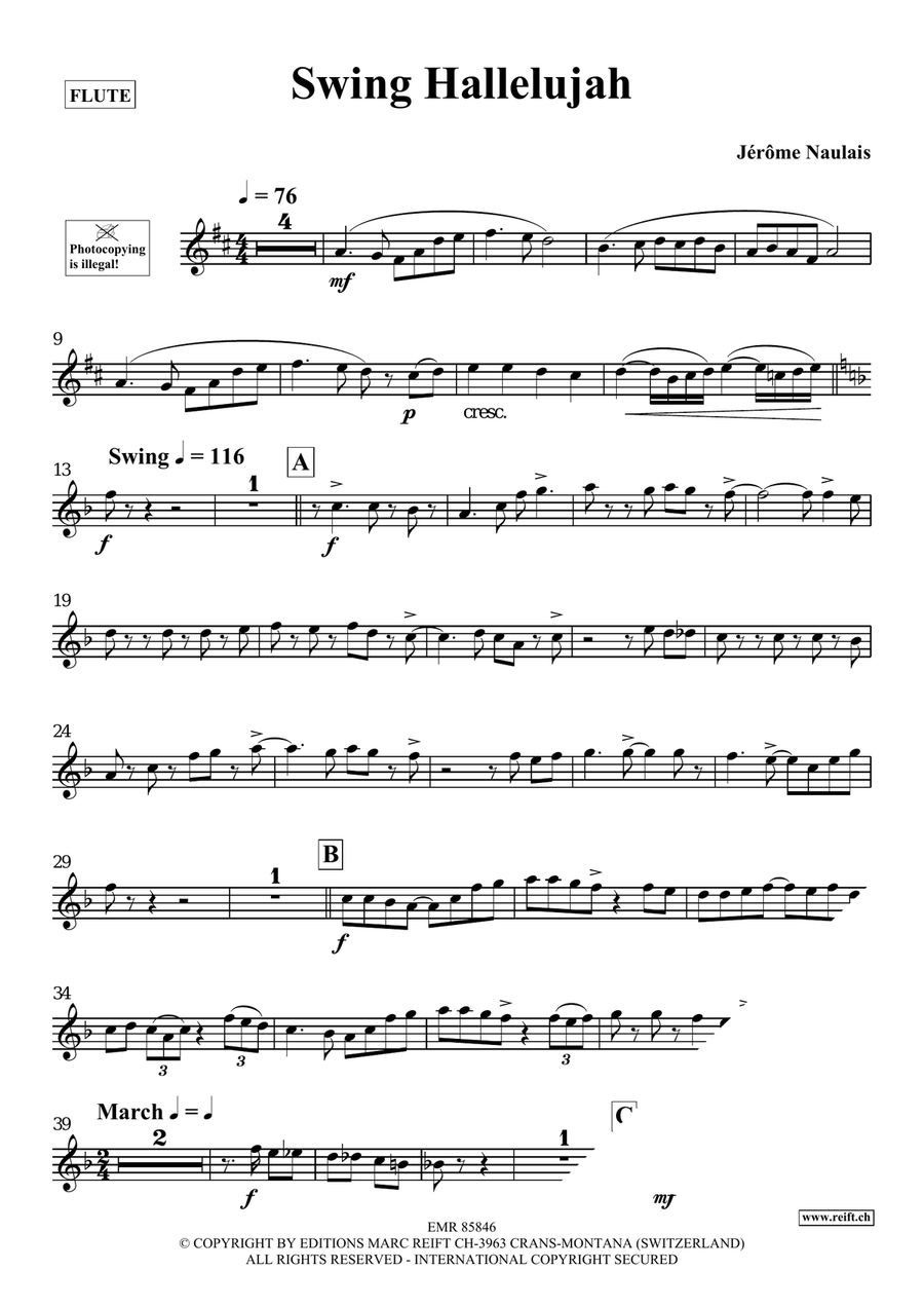 Swing Hallelujah Swing Hallelujah Flute Solo scores gallery preview page 4