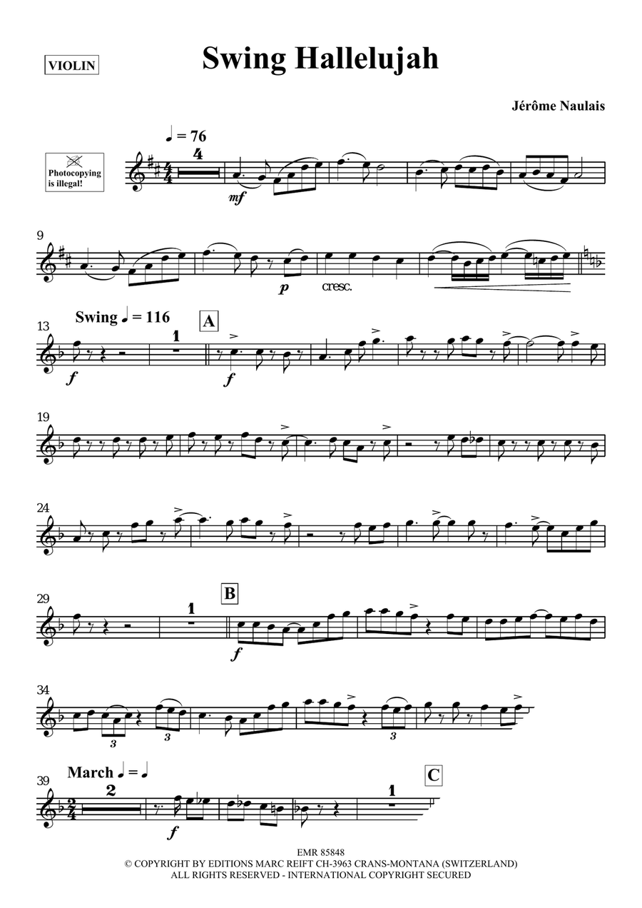 Swing Hallelujah Swing Hallelujah Violin Solo scores gallery preview page 4