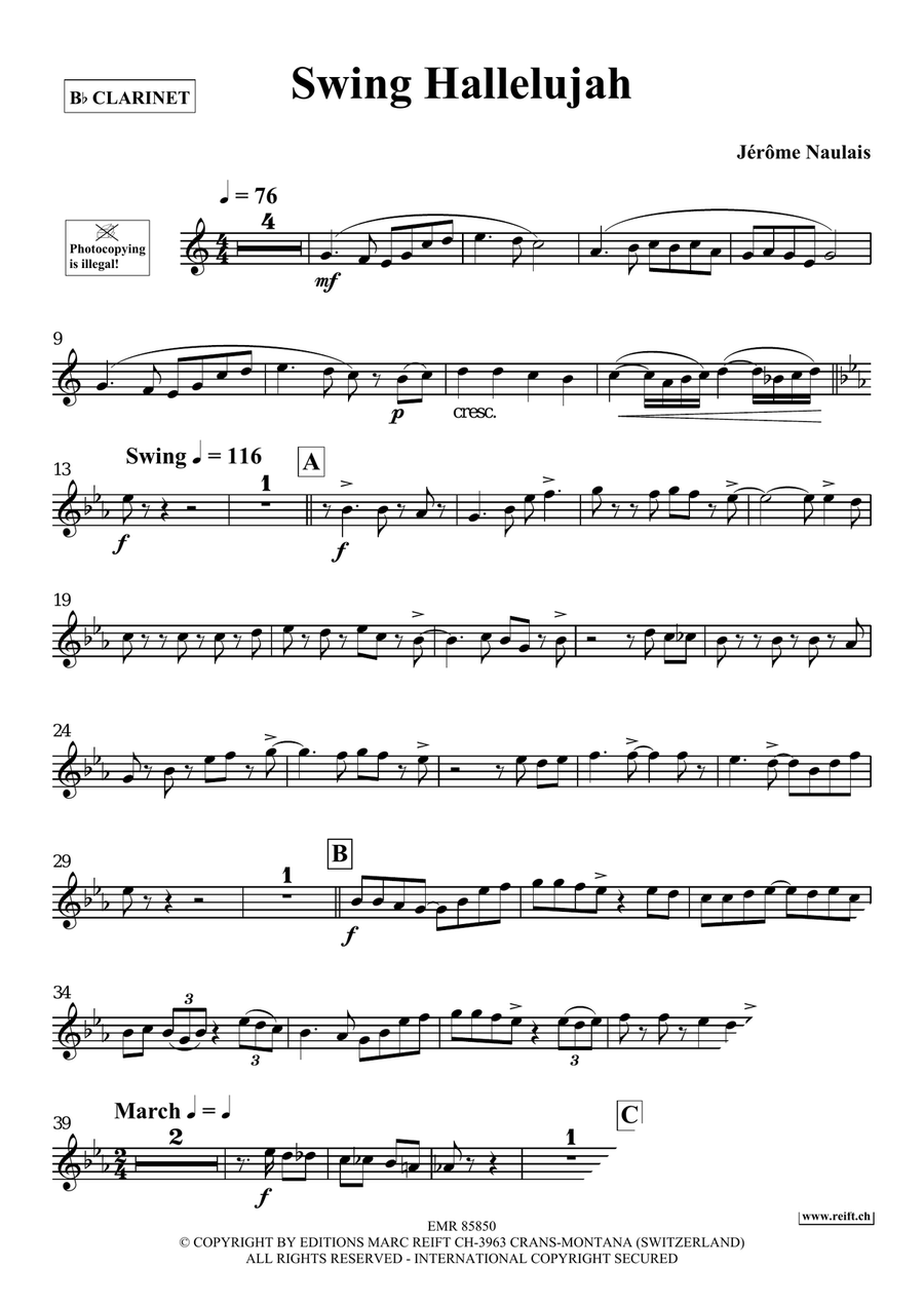 Swing Hallelujah Swing Hallelujah Clarinet Solo scores gallery preview page 4