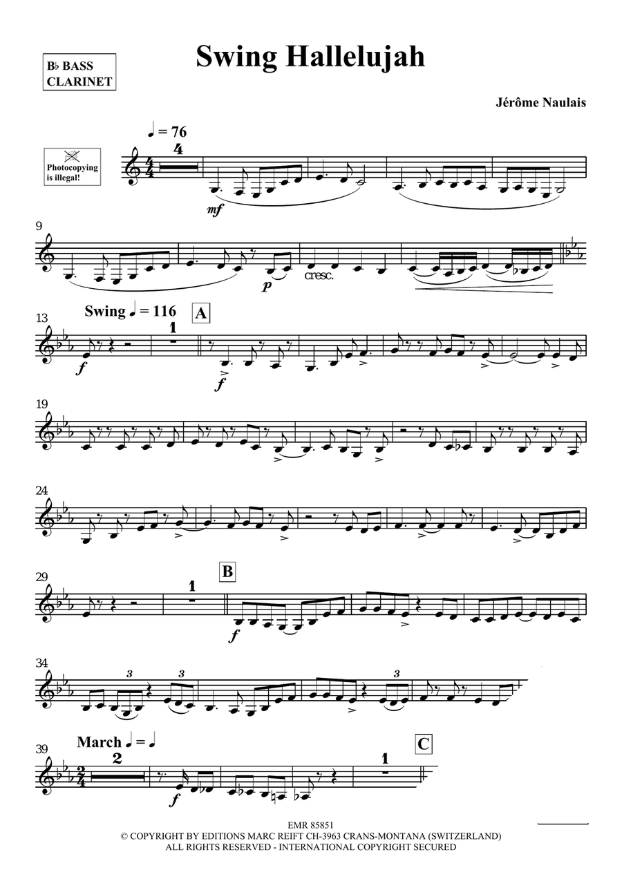 Swing Hallelujah Swing Hallelujah Bass Clarinet scores gallery preview page 4