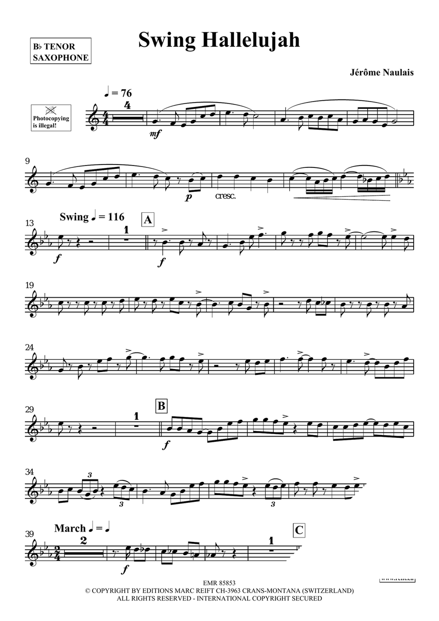 Swing Hallelujah Swing Hallelujah Tenor Saxophone scores gallery preview page 4