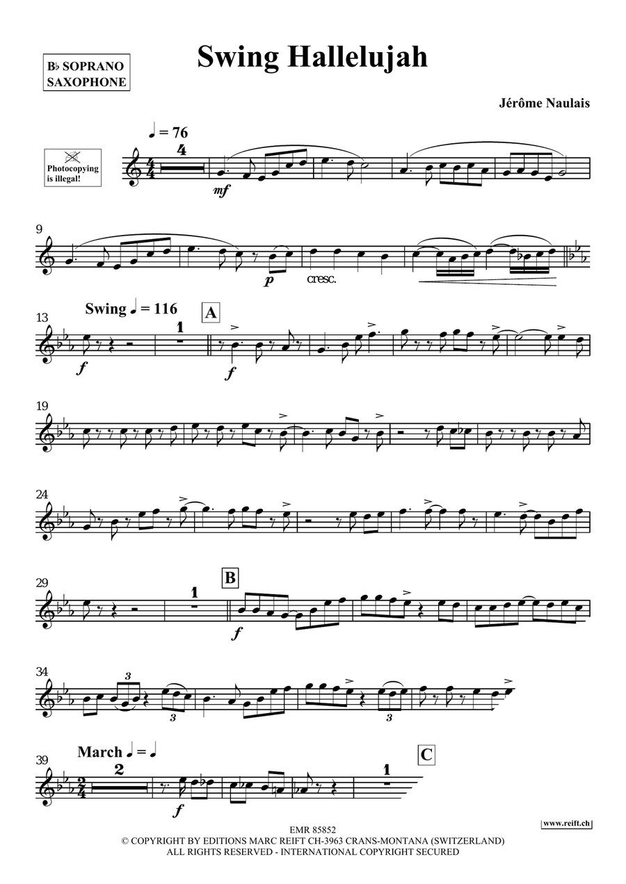 Swing Hallelujah Swing Hallelujah Soprano Saxophone scores gallery preview page 4