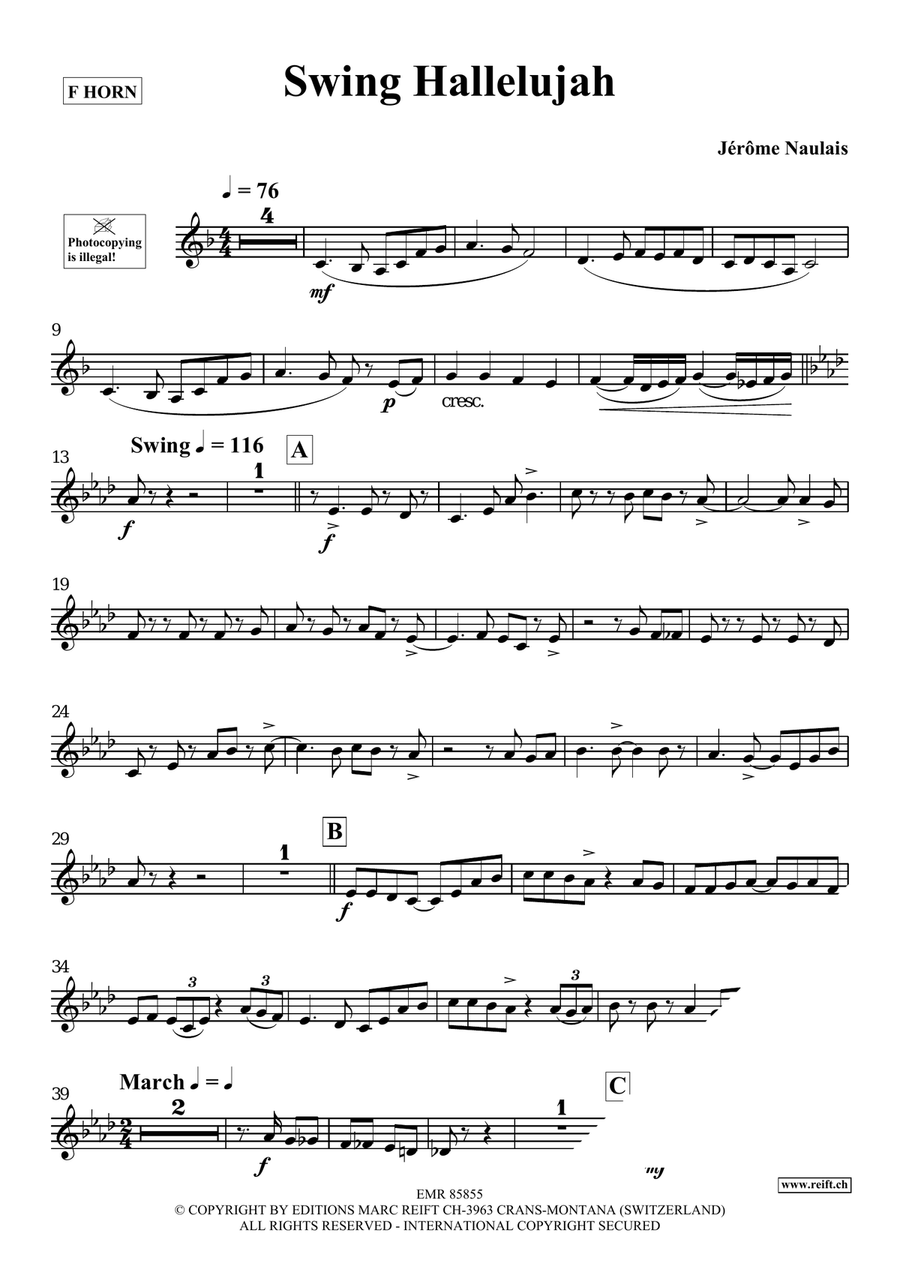 Swing Hallelujah Horn scores gallery preview page 4