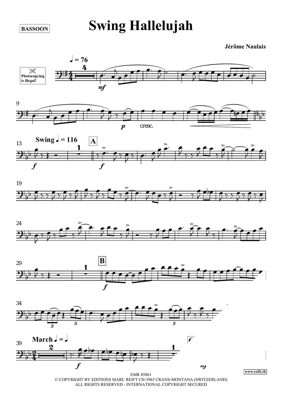Swing Hallelujah Swing Hallelujah Bassoon Solo scores gallery preview page 4