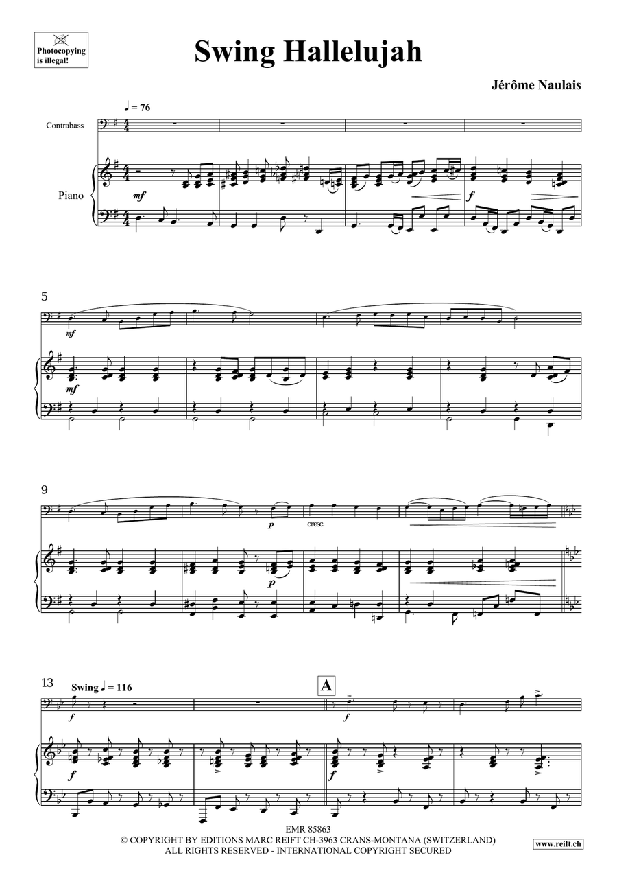 Swing Hallelujah Swing Hallelujah Double Bass scores gallery preview page 5
