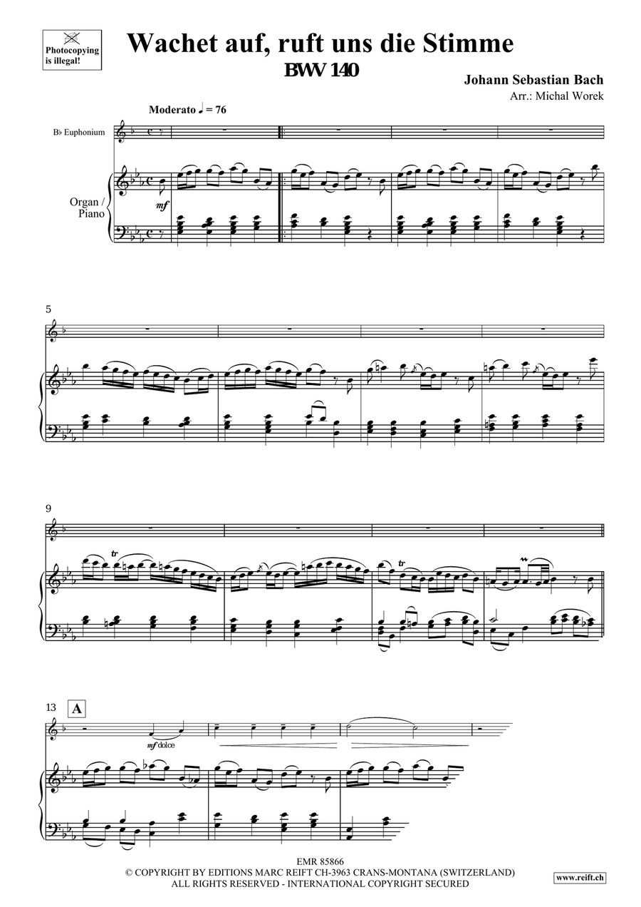 Wachet auf, ruft uns die Stimme Euphonium scores gallery preview page 3